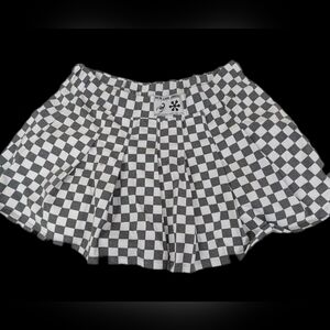 New Girl Order NWT B&W Checkered Pleated Skater Skirt Size 16